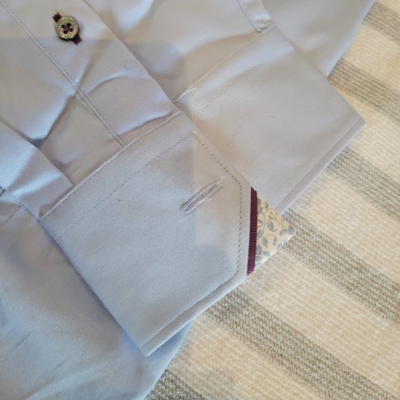 Ted Baker NWT Mens Long Sleeve Satin Stretch Shirt Modern Fit - Picture 5 of 12